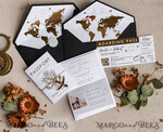HOCHZEITS EINLADUNGEN Pass zur Liebe / Strandhochzeits-Einladungen Gold Weiß Schwarz Reisepass Hochzeitseinladung, Goldene Hochzeitskarten Boarding Pass, Reise Reisepass Hochzeitseinladungen im Ausland, Destination Hochzeitseinladungen, Reise-Karten Hochzeitspapier.11