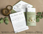 WEDDING INVITATIONS passport to love/ beach wedding invites  Sage Green Passport Wedding Invitation, Wedding Cards  Boarding Pass,  Tuscany Passport Wedding Invitations  Abroad, Destination Wedding Invites, Travel Map Wedding Stationary21