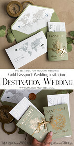 WEDDING INVITATIONS passport to love/ beach wedding invites  Sage Green Passport Wedding Invitation, Wedding Cards  Boarding Pass,  Tuscany Passport Wedding Invitations  Abroad, Destination Wedding Invites, Travel Map Wedding Stationary21
