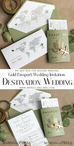 WEDDING INVITATIONS passport to love/ beach wedding invites  Sage Green Passport Wedding Invitation, Wedding Cards  Boarding Pass,  Tuscany Passport Wedding Invitations  Abroad, Destination Wedding Invites, Travel Map Wedding Stationary21