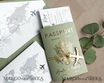 WEDDING INVITATIONS passport to love/ beach wedding invites  Sage Green Passport Wedding Invitation, Wedding Cards  Boarding Pass,  Tuscany Passport Wedding Invitations  Abroad, Destination Wedding Invites, Travel Map Wedding Stationary21