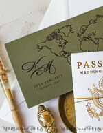 WEDDING INVITATIONS passport to love/ beach wedding invites  White Gold Passport Wedding Invitation, Golden Plane Wedding Cards  Boarding Pass,  Olive green Travel Passport Wedding Invitations  Abroad, Destination Wedding Invites22
