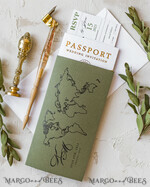 WEDDING INVITATIONS passport to love/ beach wedding invites  White Gold Passport Wedding Invitation, Golden Plane Wedding Cards  Boarding Pass,  Olive green Travel Passport Wedding Invitations  Abroad, Destination Wedding Invites22