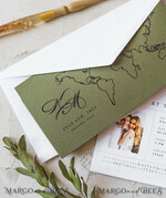 WEDDING INVITATIONS passport to love/ beach wedding invites  White Gold Passport Wedding Invitation, Golden Plane Wedding Cards  Boarding Pass,  Olive green Travel Passport Wedding Invitations  Abroad, Destination Wedding Invites22