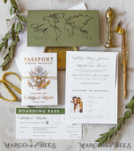 WEDDING INVITATIONS passport to love/ beach wedding invites  White Gold Passport Wedding Invitation, Golden Plane Wedding Cards  Boarding Pass,  Olive green Travel Passport Wedding Invitations  Abroad, Destination Wedding Invites22
