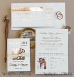 WEDDING INVITATIONS passport to love/ beach wedding invites  White Gold  Passport Wedding Invitation, Golden Plane Wedding Cards  Boarding Pass,  Travel Passport Wedding Invitations  Abroad, Destination Wedding Invites, Travel Map Wedding Stationary15