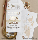 WEDDING INVITATIONS passport to love/ beach wedding invites  White Gold  Passport Wedding Invitation, Golden Plane Wedding Cards  Boarding Pass,  Travel Passport Wedding Invitations  Abroad, Destination Wedding Invites, Travel Map Wedding Stationary15