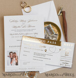WEDDING INVITATIONS passport to love/ beach wedding invites  White Gold  Passport Wedding Invitation, Golden Plane Wedding Cards  Boarding Pass,  Travel Passport Wedding Invitations  Abroad, Destination Wedding Invites, Travel Map Wedding Stationary15