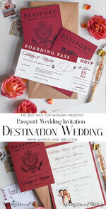WEDDING INVITATIONS passport to love/ beach wedding invites  Beautiful wedding invitations, destination elopement stationery Passport Wedding Invitations11
