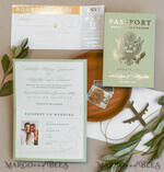WEDDING INVITATIONS passport to love/ beach wedding invites  Sage Green Tusacny Passport Wedding Invitation, Gold Greece Wedding Cards Boarding Pass, Passport Wedding Invitations  Abroad, Greenery Destination Wedding Invites, Travel Map Wedding Stationary11