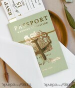 WEDDING INVITATIONS passport to love/ beach wedding invites  Sage Green Tuscany  Passport Wedding Invitation, Golden Plane Wedding Cards  Boarding Pass, Greece Passport Wedding Invitations  Abroad, Destination Wedding Invites, Travel Map Wedding Stationary16