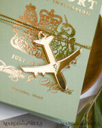 WEDDING INVITATIONS passport to love/ beach wedding invites  Sage Green Tuscany  Passport Wedding Invitation, Golden Plane Wedding Cards  Boarding Pass, Greece Passport Wedding Invitations  Abroad, Destination Wedding Invites, Travel Map Wedding Stationary16