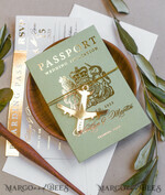 WEDDING INVITATIONS passport to love/ beach wedding invites  Sage Green Tuscany  Passport Wedding Invitation, Golden Plane Wedding Cards  Boarding Pass, Greece Passport Wedding Invitations  Abroad, Destination Wedding Invites, Travel Map Wedding Stationary16