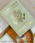 WEDDING INVITATIONS passport to love/ beach wedding invites  Sage Green Tuscany  Passport Wedding Invitation, Golden Plane Wedding Cards  Boarding Pass, Greece Passport Wedding Invitations  Abroad, Destination Wedding Invites, Travel Map Wedding Stationary16