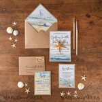 WEDDING INVITATIONS passport to love/ beach wedding invites  Custom wedding invitation, seaside ceremony style stationery, eco5