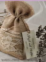 HOCHZEITSGESCHENKE Rustikale Jutesäckchen als Geschenke Gäste bevorzugen Ideen, Rustikaler Jute-Geschenksack5