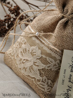 HOCHZEITSGESCHENKE Rustikale Jutesäckchen als Geschenke Gäste bevorzugen Ideen, Rustikaler Jute-Geschenksack5