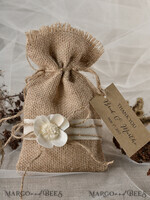 HOCHZEITSGESCHENKE Rustikale Jutesäckchen als Geschenke Hochzeitsdankeschön-Geschenke, maßgeschneiderte rustikale Jute-Geschenktüten4
