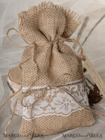 HOCHZEITSGESCHENKE Rustikale Jutesäckchen als Geschenke niedliche Hochzeitsgeschenk-Karten, rustikale Jute-Geschenktüten mit Etiketten6