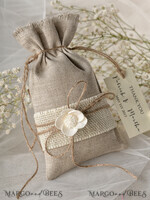 HOCHZEITSGESCHENKE Shabby Chic Leinen Geschenkbeutel Hochzeitsgeschenkideen, Rustikale Leinenbeutel6
