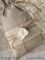 HOCHZEITSGESCHENKE Shabby Chic Leinen Geschenkbeutel Hochzeitsgeschenkideen, Rustikale Leinenbeutel6