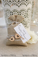 HOCHZEITSGESCHENKE Shabby Chic Leinen Geschenkbeutel Hochzeitsgeschenk, Shabby Chic Tasche3
