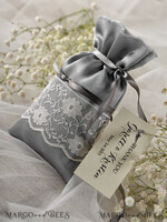 HOCHZEITSGESCHENKE Geschenktüten aus Satin und Spitze Hochzeitsgeschenke, Vintage Spitze Satinbeutel5