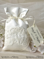 HOCHZEITSGESCHENKE Geschenktüten aus Satin und Spitze romantische Hochzeitsgeschenke, Saltin Spitze Taschen4