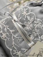 HOCHZEITSGESCHENKE Geschenktüten aus Satin und Spitze niedliche Hochzeitsgeschenk-Karten, Vintage Satin Tasche5