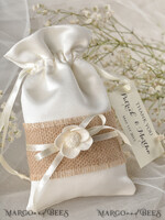 HOCHZEITSGESCHENKE Geschenktüten aus Satin und Spitze Gäste bevorzugen Ideen, Saltin Lace Bags.4