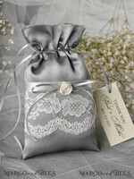 HOCHZEITSGESCHENKE Geschenktüten aus Satin und Spitze Hochzeits-Dankeschön-Geschenke, Saltin Spitze Taschen5