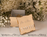 RING BEARER BOXES & PILLOWS Clear Gold Acrylic Ring Box Ring Box for Wedding Ceremony 3 rings, mirror Acrylic Golden Wedding Ring Box for ceremony, Boho Glam Wedding Ring Boxes, Luxury Acrylic Gold Ring box double Custom Colors15