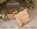 RING BEARER BOXES & PILLOWS Clear Gold Acrylic Ring Box Ring Box for Wedding Ceremony 3 rings, mirror Acrylic Golden Wedding Ring Box for ceremony, Boho Glam Wedding Ring Boxes, Luxury Acrylic Gold Ring box double Custom Colors15