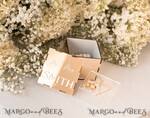 RING BEARER BOXES & PILLOWS Clear Gold Acrylic Ring Box Ring Box for Wedding Ceremony 3 rings, mirror Acrylic Golden Wedding Ring Box for ceremony, Boho Glam Wedding Ring Boxes, Luxury Acrylic Gold Ring box double Custom Colors15