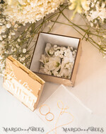 RING BEARER BOXES & PILLOWS Clear Gold Acrylic Ring Box Ring Box for Wedding Ceremony 3 rings, mirror Acrylic Golden Wedding Ring Box for ceremony, Boho Glam Wedding Ring Boxes, Luxury Acrylic Gold Ring box double Custom Colors15