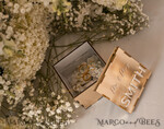RING BEARER BOXES & PILLOWS Clear Gold Acrylic Ring Box Ring Box for Wedding Ceremony 3 rings, mirror Acrylic Golden Wedding Ring Box for ceremony, Boho Glam Wedding Ring Boxes, Luxury Acrylic Gold Ring box double Custom Colors15