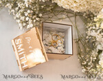RING BEARER BOXES & PILLOWS Clear Gold Acrylic Ring Box Ring Box for Wedding Ceremony 3 rings, mirror Acrylic Golden Wedding Ring Box for ceremony, Boho Glam Wedding Ring Boxes, Luxury Acrylic Gold Ring box double Custom Colors15