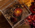 RING BEARER BOXES & PILLOWS Clear Gold Acrylic Ring Box Ring Box for Wedding Ceremony 3 rings, Clear Acrylic Golden Wedding Ring Box for ceremony, Boho Glam Wedding Ring Boxes, Luxury Acrylic Gold Ring box double Custom Colors11