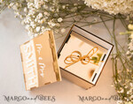 RING BEARER BOXES & PILLOWS Clear Gold Acrylic Ring Box Ring Box for Wedding Ceremony 3 rings, mirror Acrylic Golden Wedding Ring Box for ceremony, Boho Glam Wedding Ring Boxes, Luxury Acrylic Gold Ring box double Custom Colors11