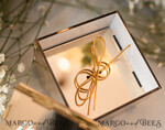 RING BEARER BOXES & PILLOWS Clear Gold Acrylic Ring Box Ring Box for Wedding Ceremony 3 rings, mirror Acrylic Golden Wedding Ring Box for ceremony, Boho Glam Wedding Ring Boxes, Luxury Acrylic Gold Ring box double Custom Colors11