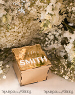 RING BEARER BOXES & PILLOWS Clear Gold Acrylic Ring Box Ring Box for Wedding Ceremony 3 rings, mirror Acrylic Golden Wedding Ring Box for ceremony, Boho Glam Wedding Ring Boxes, Luxury Acrylic Gold Ring box double Custom Colors11