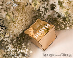 RING BEARER BOXES & PILLOWS Clear Gold Acrylic Ring Box Ring Box for Wedding Ceremony 3 rings, mirror Acrylic Golden Wedding Ring Box for ceremony, Boho Glam Wedding Ring Boxes, Luxury Acrylic Gold Ring box double Custom Colors11