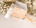 RING BEARER BOXES & PILLOWS Clear Gold Acrylic Ring Box Ring Box for Wedding Ceremony 3 rings, mirror Acrylic Golden Wedding Ring Box for ceremony, Boho Glam Wedding Ring Boxes, Luxury Acrylic Gold Ring box double Custom Colors10