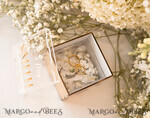 RING BEARER BOXES & PILLOWS Clear Gold Acrylic Ring Box Ring Box for Wedding Ceremony 3 rings, mirror Acrylic Golden Wedding Ring Box for ceremony, Boho Glam Wedding Ring Boxes, Luxury Acrylic Gold Ring box double Custom Colors10