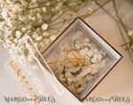 RING BEARER BOXES & PILLOWS Clear Gold Acrylic Ring Box Ring Box for Wedding Ceremony 3 rings, mirror Acrylic Golden Wedding Ring Box for ceremony, Boho Glam Wedding Ring Boxes, Luxury Acrylic Gold Ring box double Custom Colors10