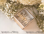 RING BEARER BOXES & PILLOWS Clear Gold Acrylic Ring Box Ring Box for Wedding Ceremony 3 rings, mirror Acrylic Golden Wedding Ring Box for ceremony, Boho Glam Wedding Ring Boxes, Luxury Acrylic Gold Ring box double Custom Colors10