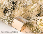 RING BEARER BOXES & PILLOWS Clear Gold Acrylic Ring Box Ring Box for Wedding Ceremony 3 rings, mirror Acrylic Golden Wedding Ring Box for ceremony, Boho Glam Wedding Ring Boxes, Luxury Acrylic Gold Ring box double Custom Colors10