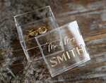 RING BEARER BOXES & PILLOWS Clear Gold Acrylic Ring Box Ring Box for Wedding Ceremony 3 rings, Clear Acrylic Golden Wedding Ring Box for ceremony, Boho Glam Wedding Ring Boxes, Luxury Acrylic Gold Ring box double Custom Colors15