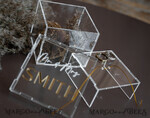 RING BEARER BOXES & PILLOWS Clear Gold Acrylic Ring Box Ring Box for Wedding Ceremony 3 rings, Clear Acrylic Golden Wedding Ring Box for ceremony, Boho Glam Wedding Ring Boxes, Luxury Acrylic Gold Ring box double Custom Colors15