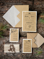 WEDDING INVITATIONS forest / Mountains / woodland theme Stylish wedding invitation, wooden invites6